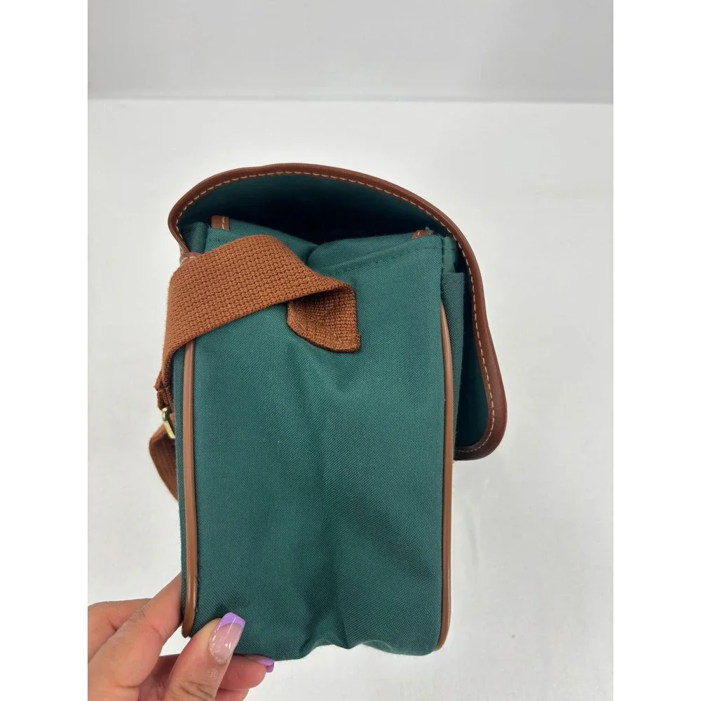 Polo Ralph Lauren Messenger Bag Unisex Medium Green‎ Canvas Crossbody Preppy